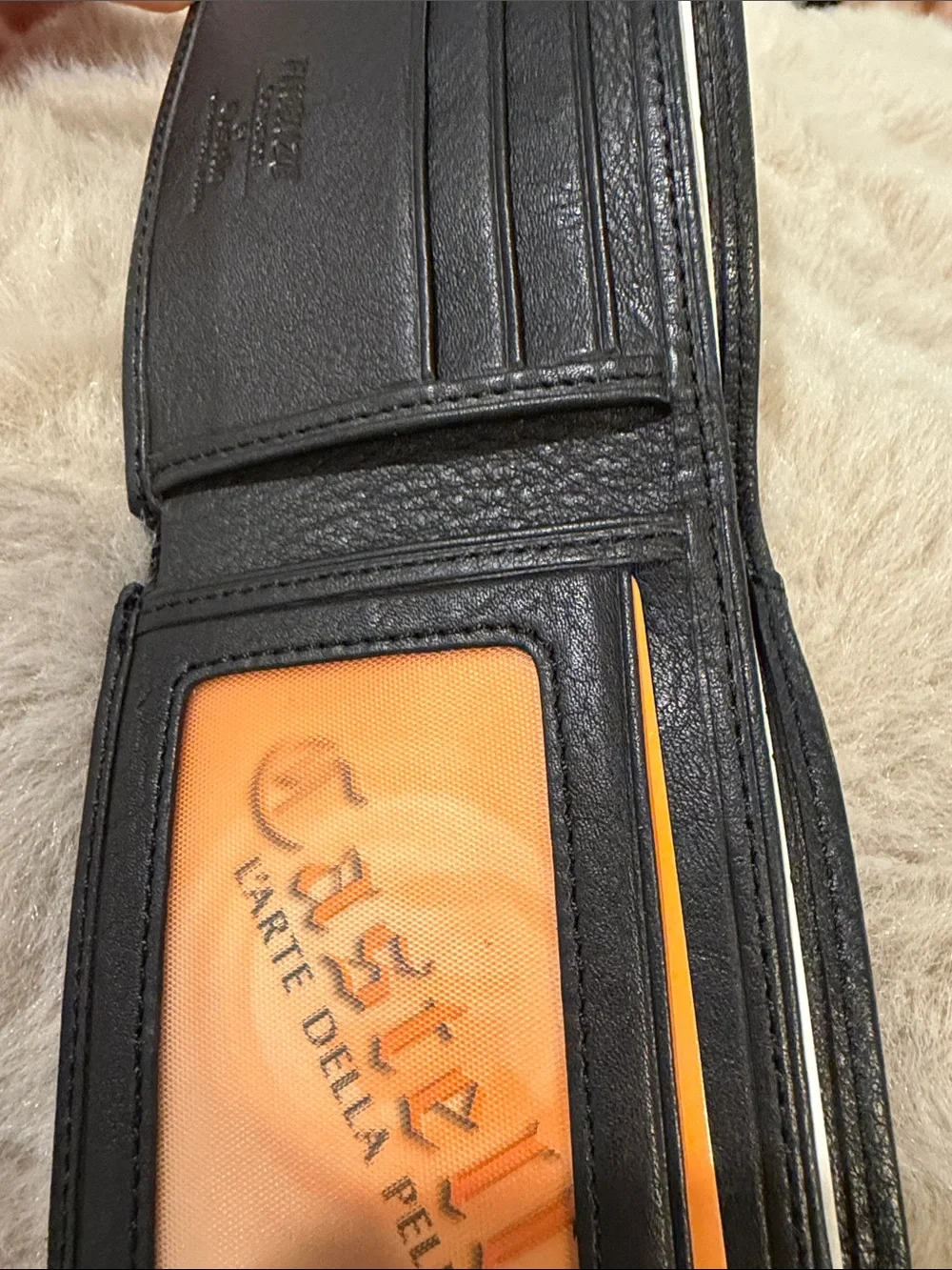 Castello Men's Black Leather Bi-Fold Wallet